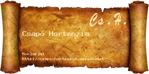 Csapó Hortenzia névjegykártya